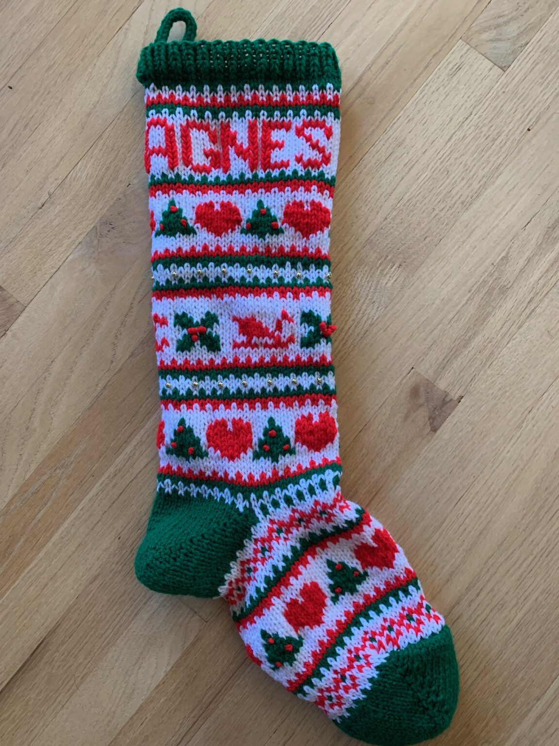 Free Knitted Christmas Stocking Pattern with Lining FreeseWorks
